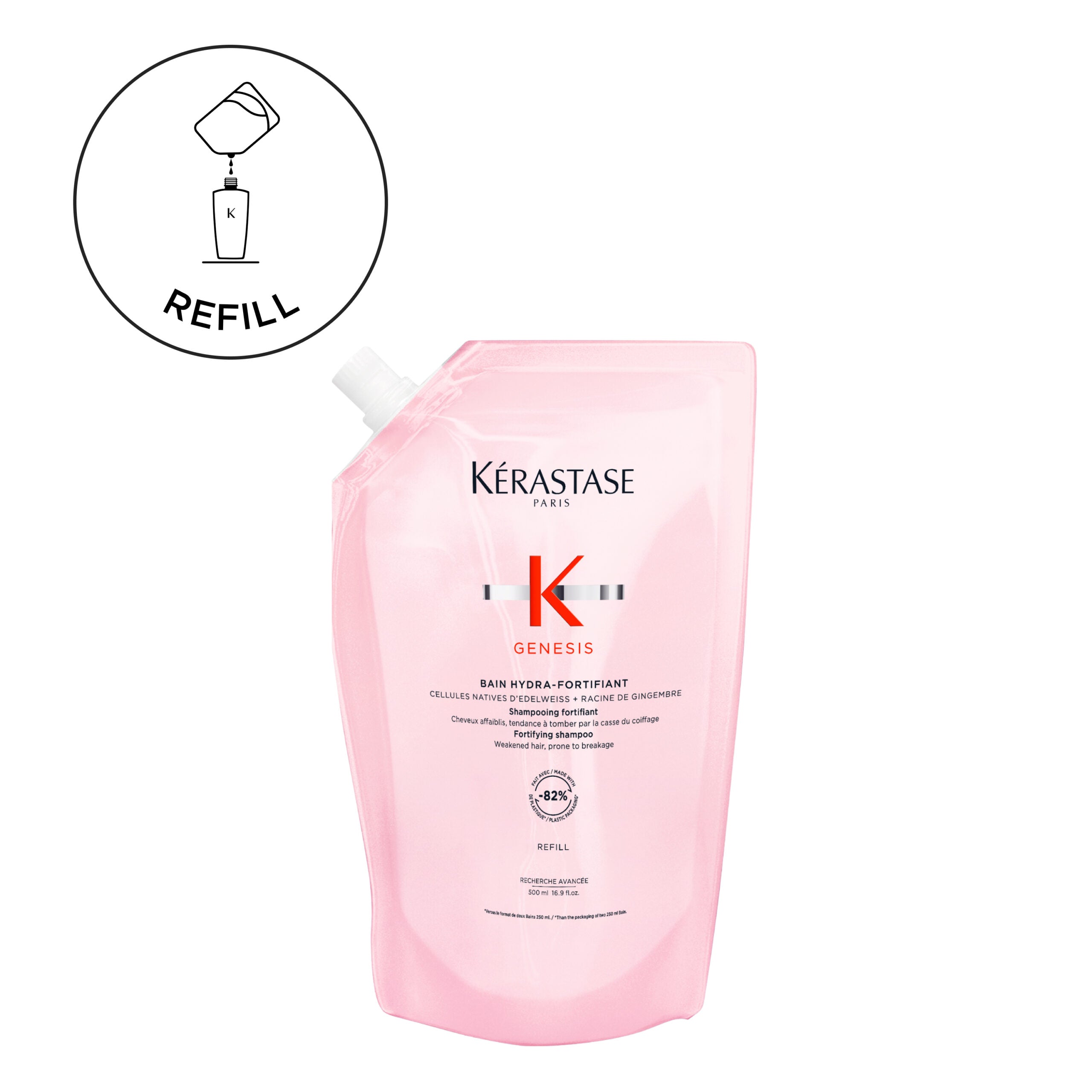 Genesis Bain Hydra-Fortifiant Shampoo For Thin Hair 500ml Refill