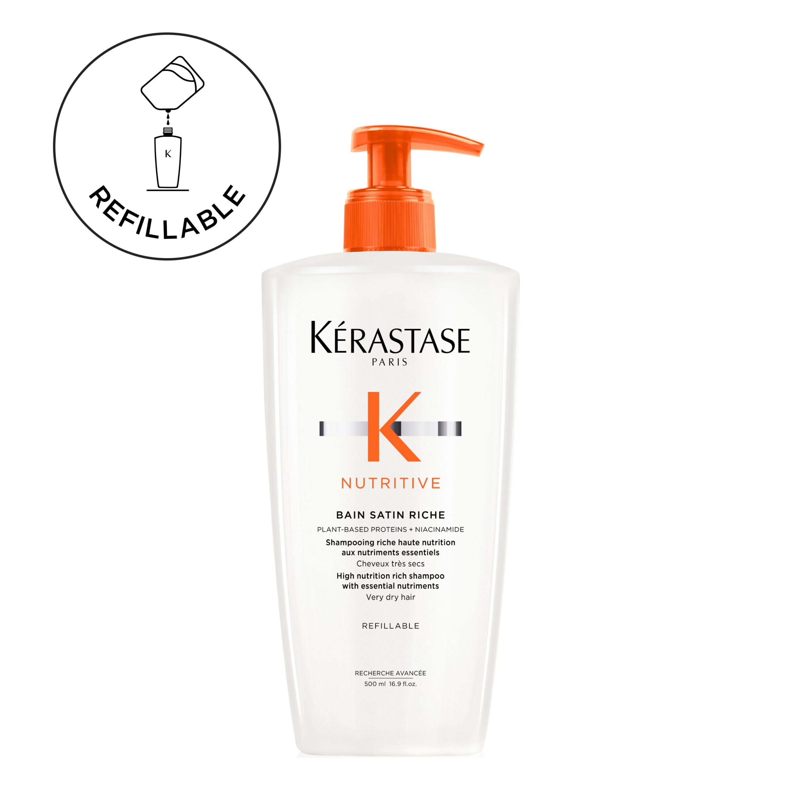 Nutritive Bain Satin Riche for Very Dry Hair 500ml Bottle
