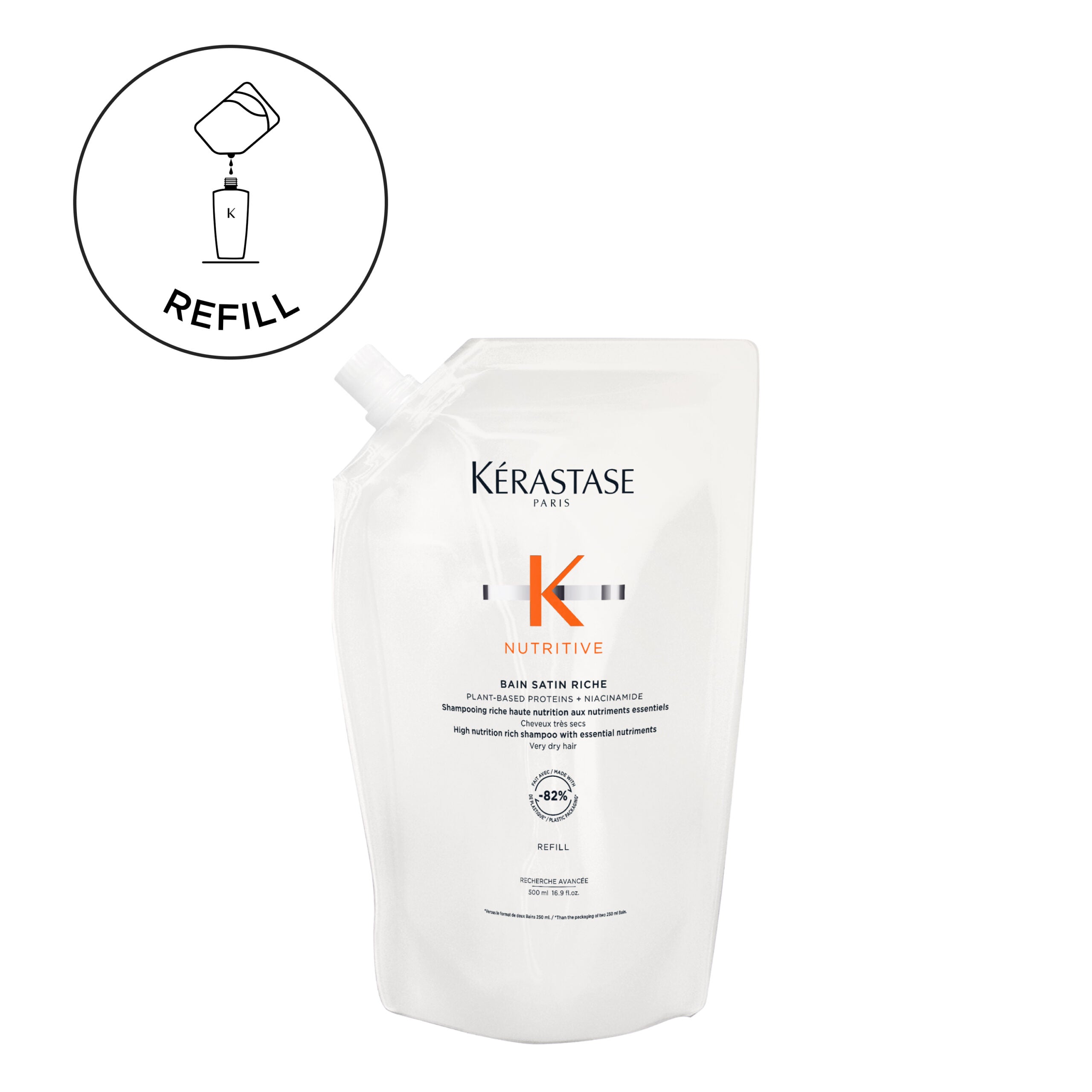 Nutritive Bain Satin Riche for Very Dry Hair 500ml Refill